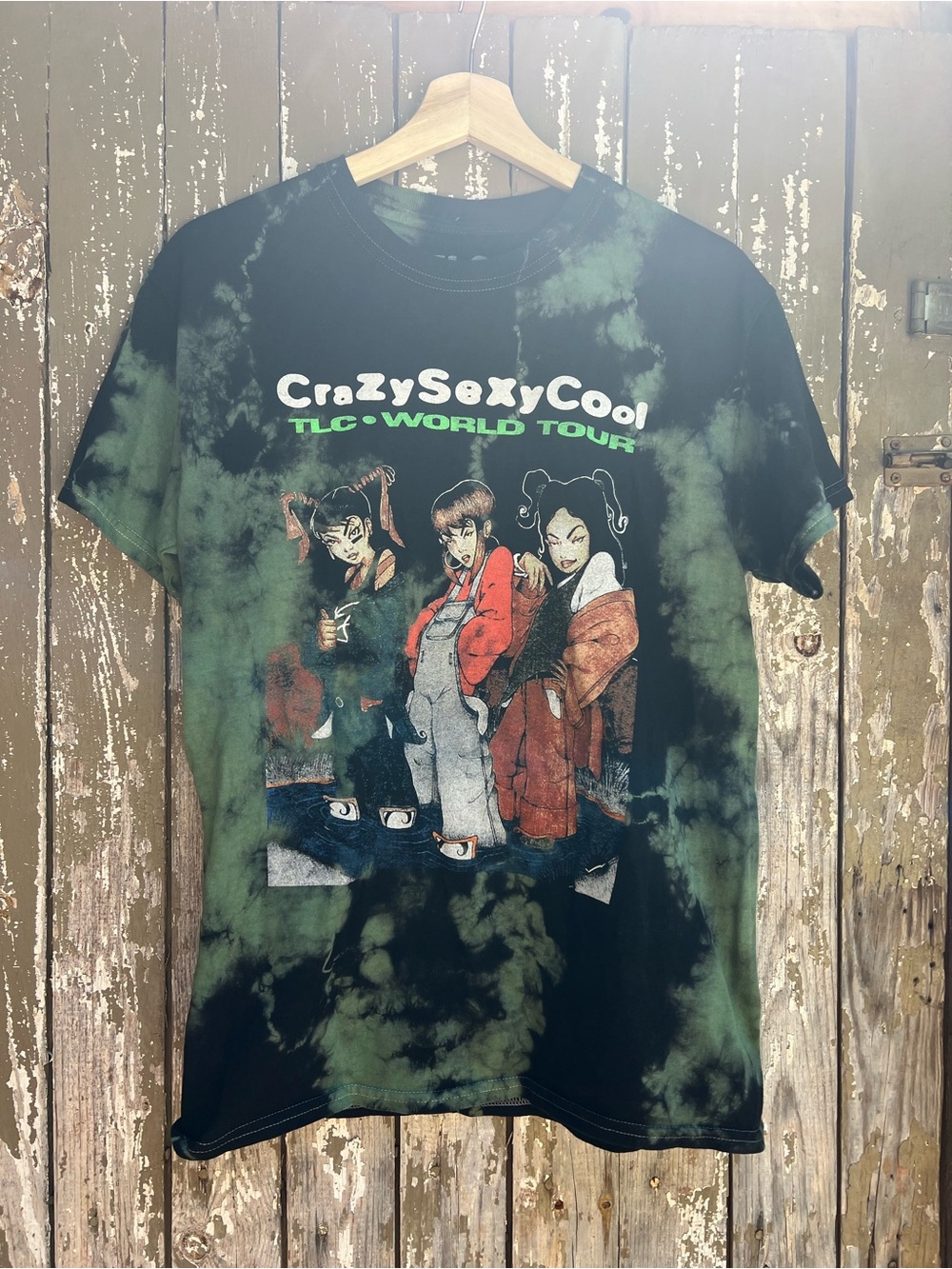 TLC Tie-Dye Logo Tee - Black & Green